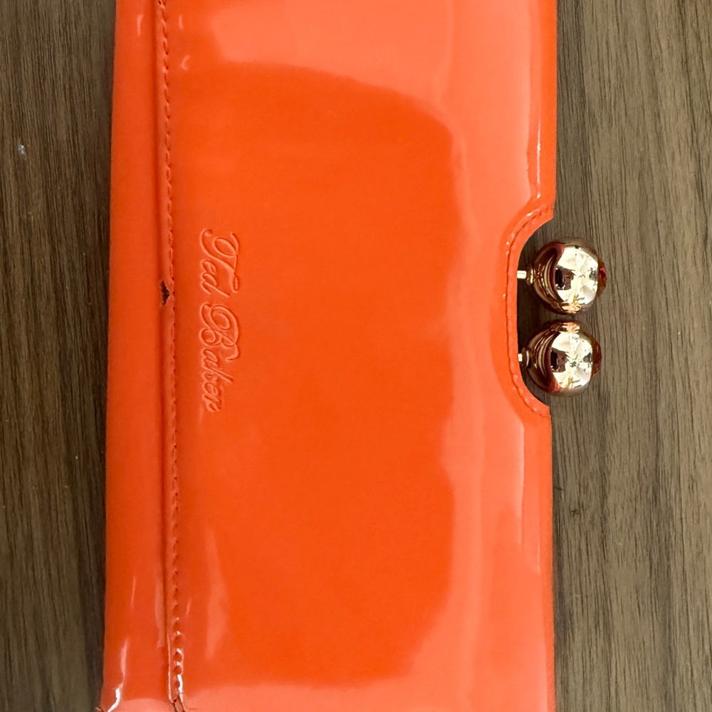 Ted Baker Orange Wallet with Gold Clasp